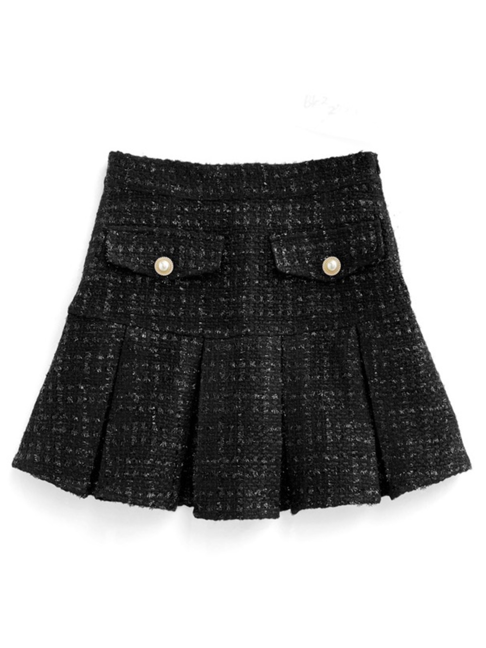 GRL Japan women’s black tweed pleated skirt with undershort